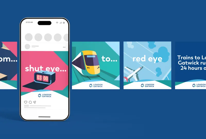 london gatwick social mockup